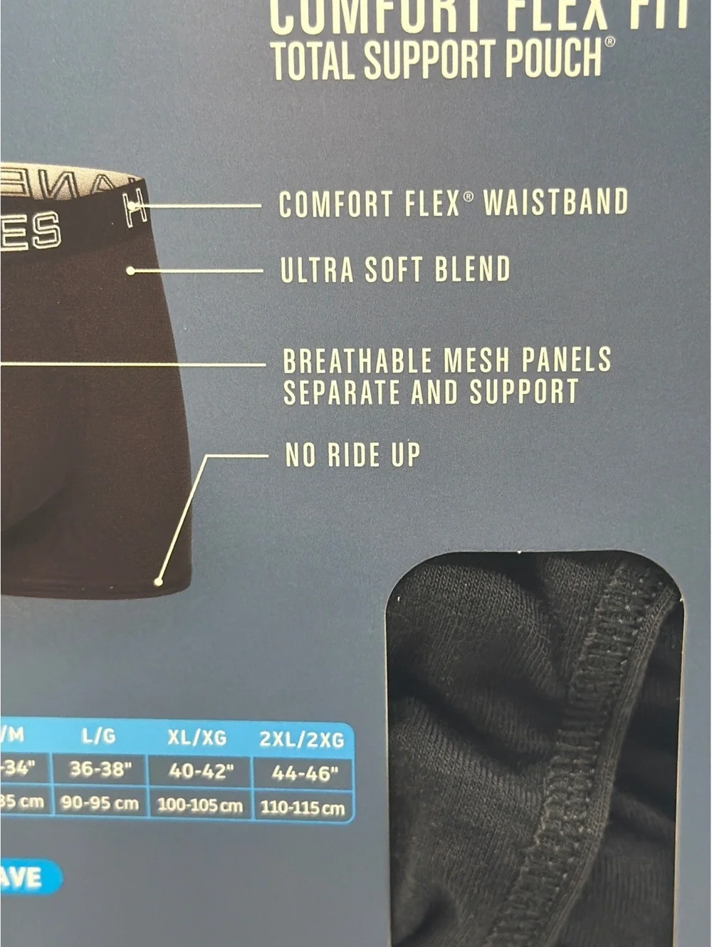 Mens’ Hanes Premium Comfort Flex Fit Tagless Trunks 3-Pack Size Small